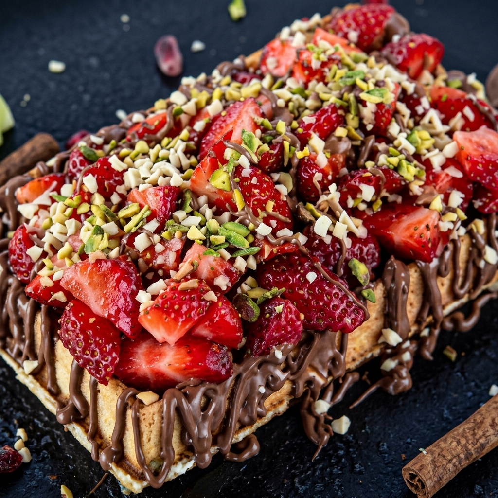 Sütlü Çikolatalı Çilekli Waffle